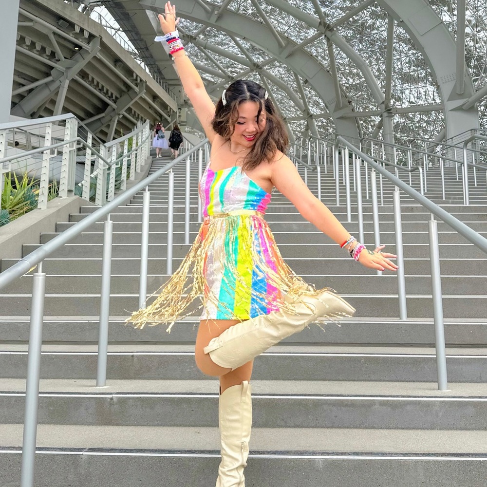 Rainbow Sequin Fringe Dress (Lover Era, Pride)
